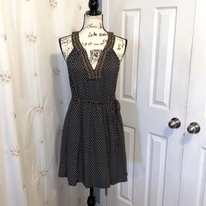 Navy and white sleeveless dress